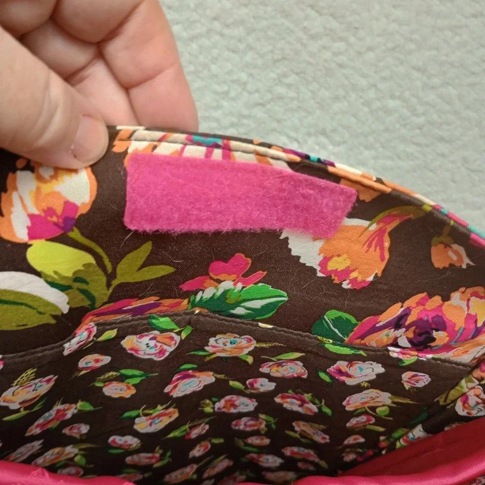 Vera Bradley Mocha Rouge Floral Quilted Laptop Tote Bag Checkpoint Friendly